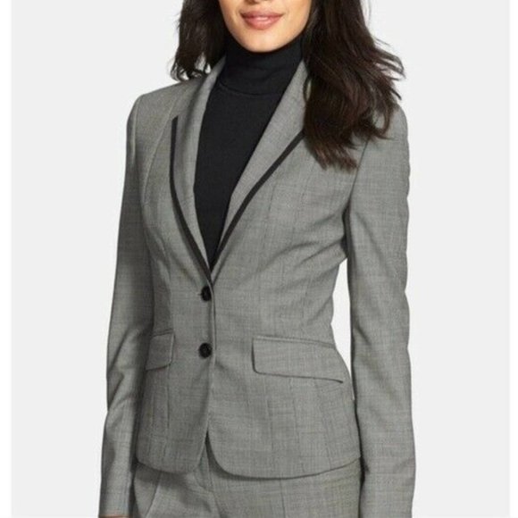 NEW Hugo Boss Julieta Wool Blazer Grey Jacket 14 - Picture 1 of 8